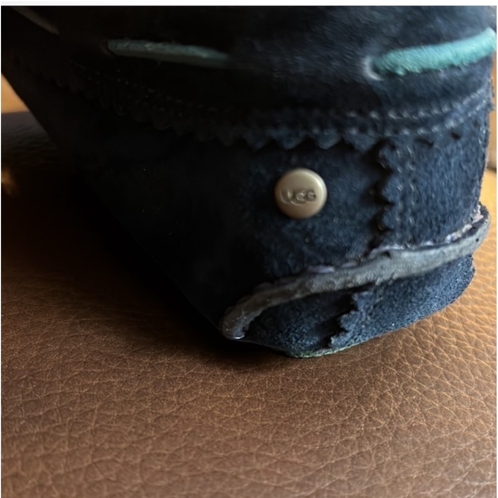UGG Blue Wool Lined Slippers Size 5 - Picture 5 of 7